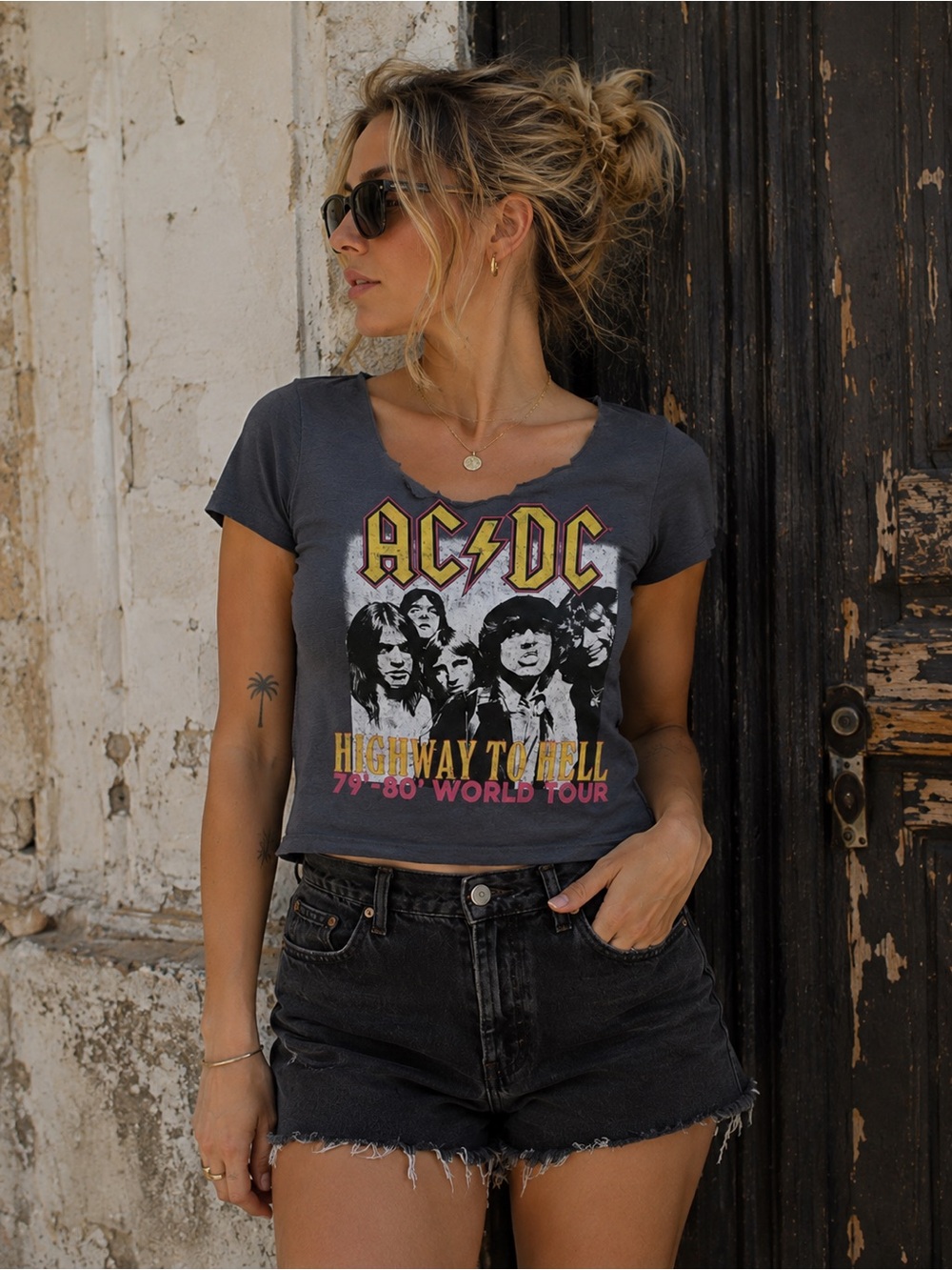 AC/DC Highway to Hell World Tour Distressed Graphic Tee XS